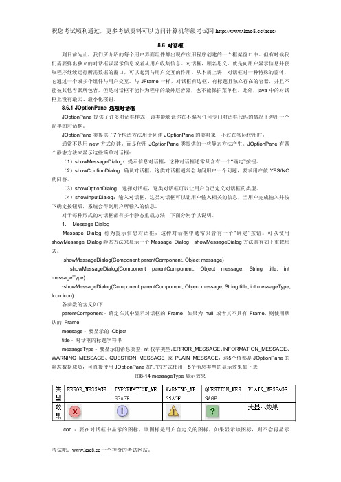 2012年计算机二级Java对话框学习教程