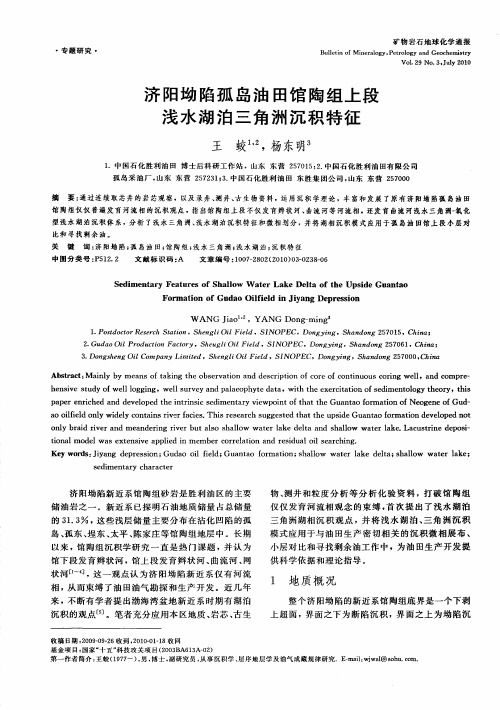 济阳坳陷孤岛油田馆陶组上段浅水湖泊三角洲沉积特征