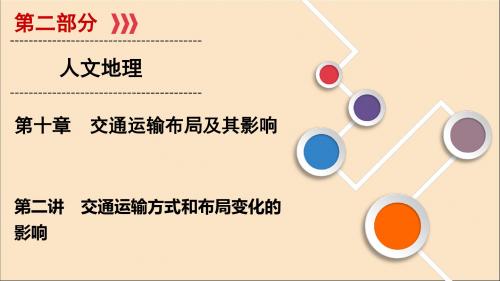 (山东专用)2020版高考地理第10章交通运输布局及其影响第二讲交通运输方式和布局变化的影响课件鲁教版