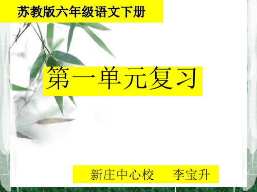 苏教版六年级语文下册第一单元复习