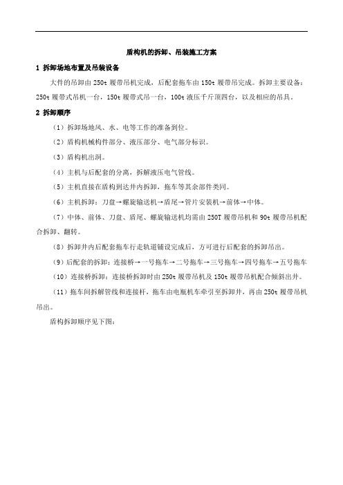 盾构机的拆卸、吊装施工方案