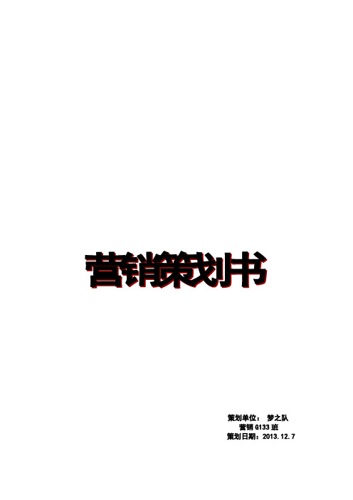 营销策划书 - 副本