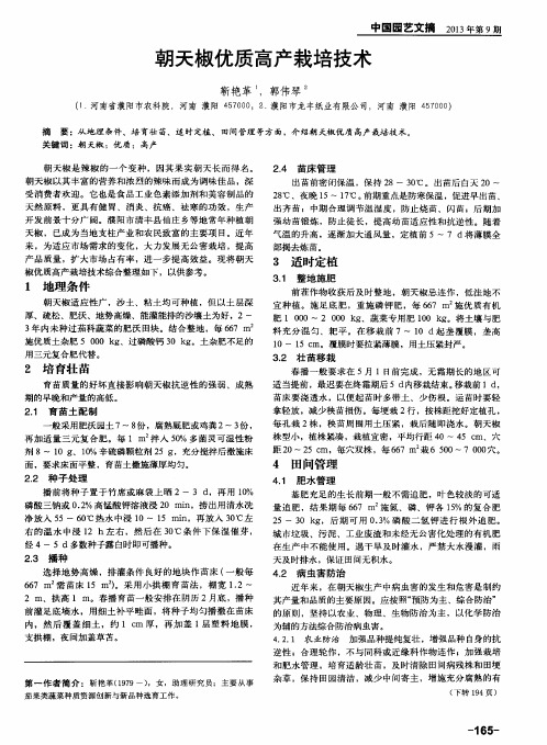 朝天椒优质高产栽培技术