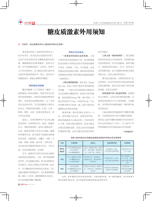 糖皮质激素外用须知
