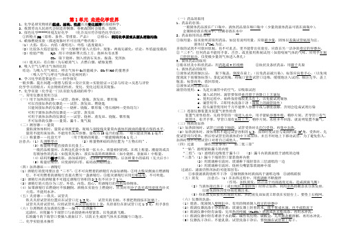 九年级化学上册 第一单元 走进化学世界知识点 人教新课标版