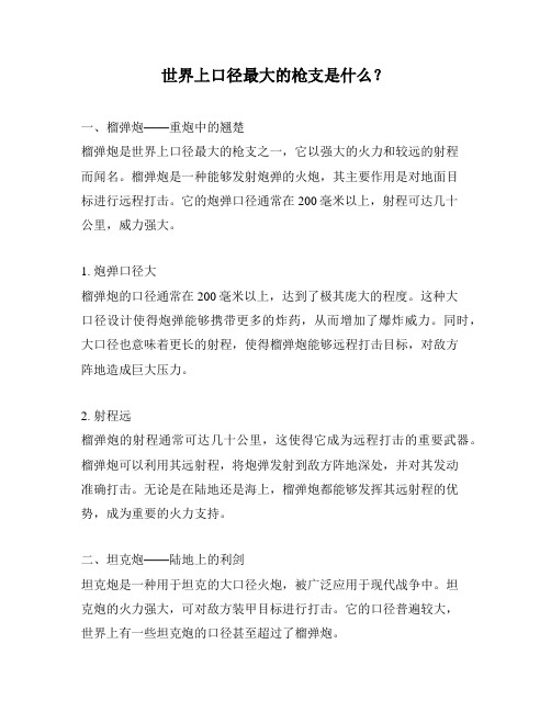 世界上口径最大的枪支是什么？