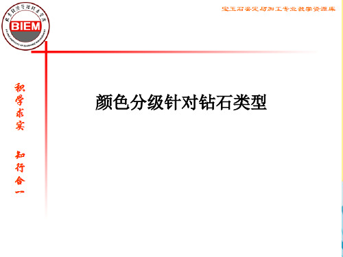 【推选】颜色分级针对钻石类型PPT资料