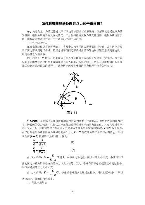 如何利用图解法处理共点力的平衡问题？