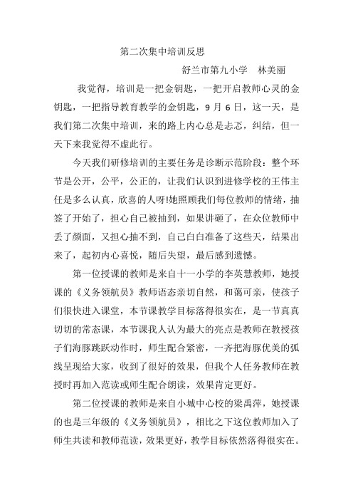 第二次集中培训反思