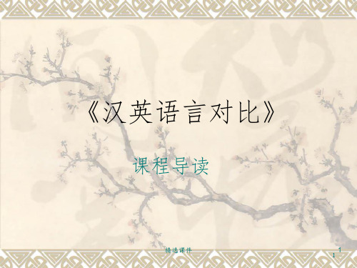 汉英语言对比导读
