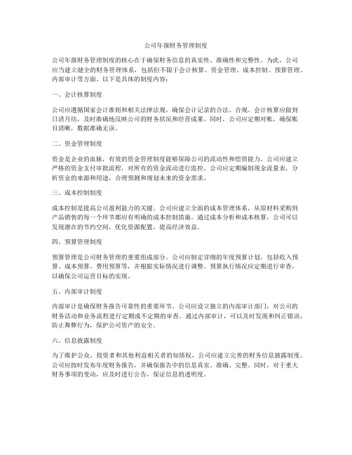公司年报财务管理制度