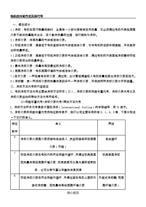 电机的冷却方式及其代号