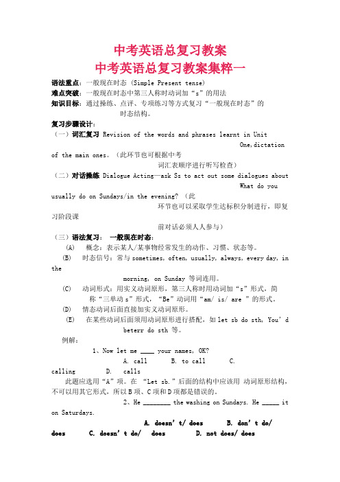 中考英语总复习教案集