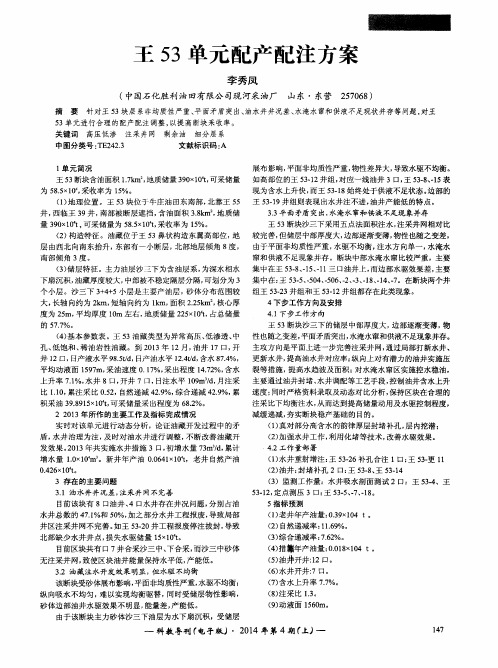 王53单元配产配注方案