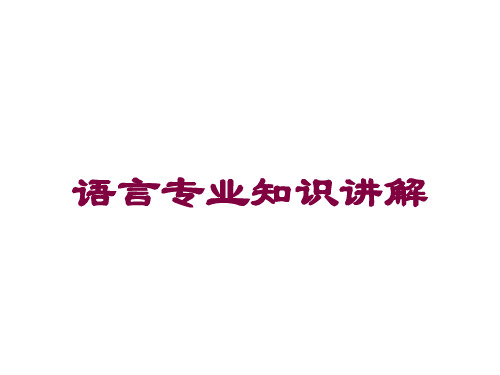 语言专业知识讲解培训课件