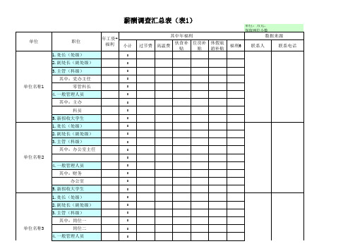 2013年薪酬调查表