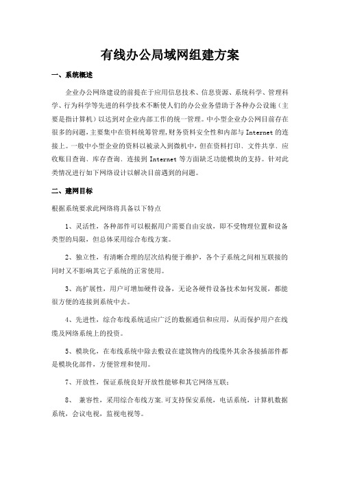有线办公局域网组建方案