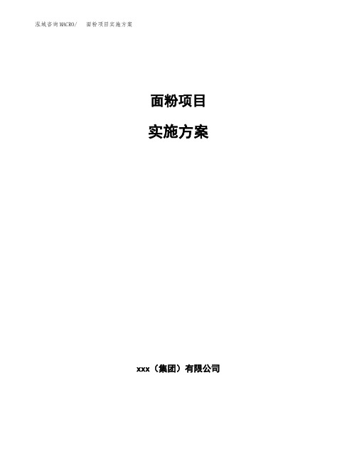 面粉项目实施方案