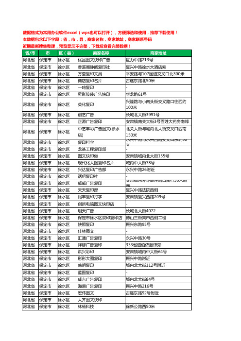 2020新版河北省保定市徐水区图文工商企业公司商家名录名单黄页联系电话号码地址大全37家