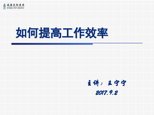 如何提高工作效率ppt课件(99张)