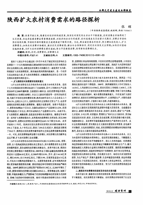 陕西扩大农村消费需求的路径探析