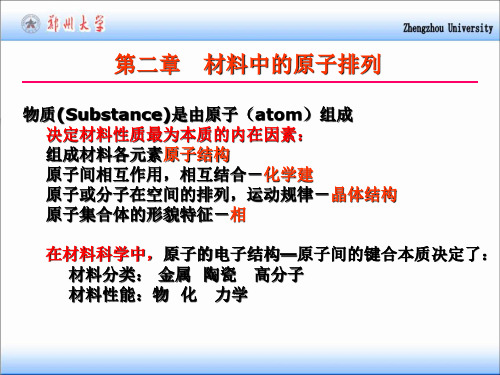 第2章  固体材料的原子排列