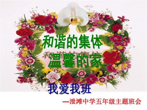 和谐的集体  温暖的家   我爱我班主题班会(八年级)