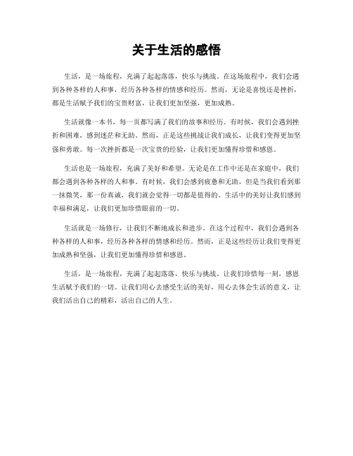 关于生活的感悟