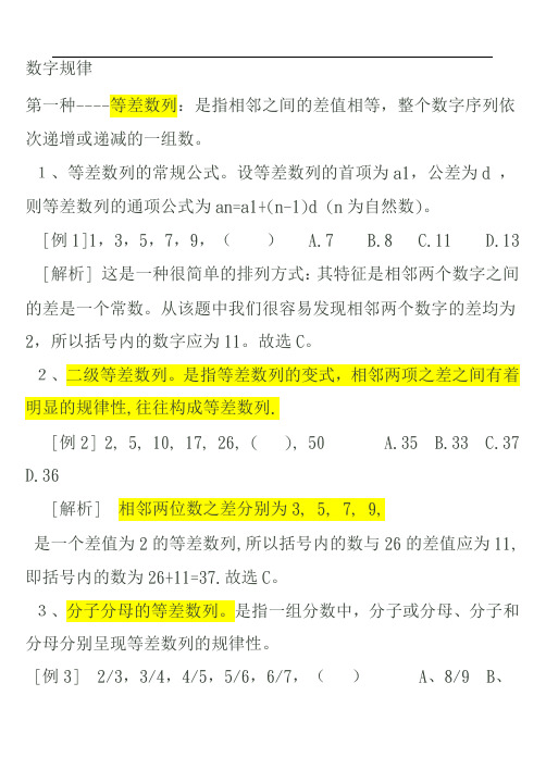 数字找规律的方法