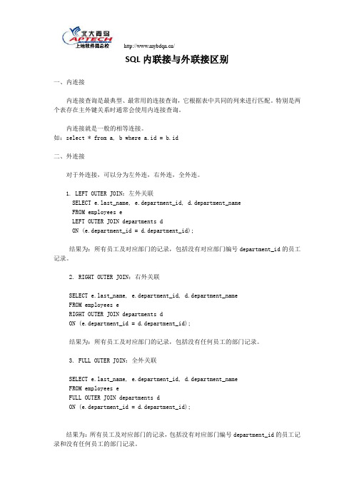 SQL内联接与外联接区别