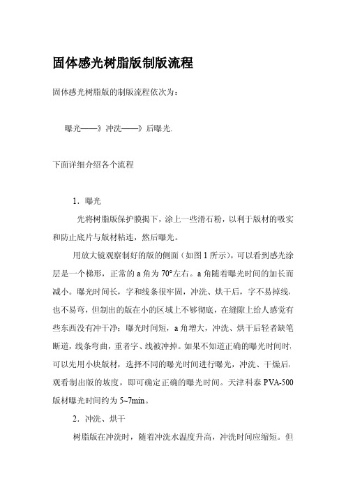 固体感光树脂版制版流程
