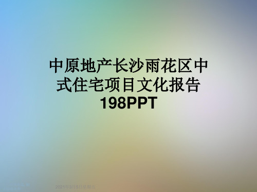 中原地产长沙雨花区中式住宅项目文化报告198PPT