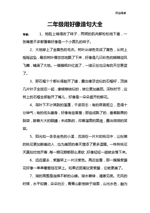 二年级用好像造句大全
