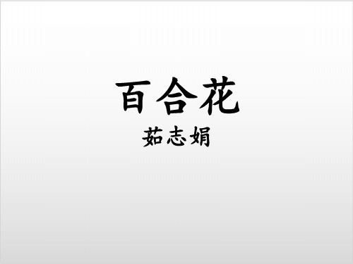 统编版高一语文上册《百合花》精品课件(共17张PPT)