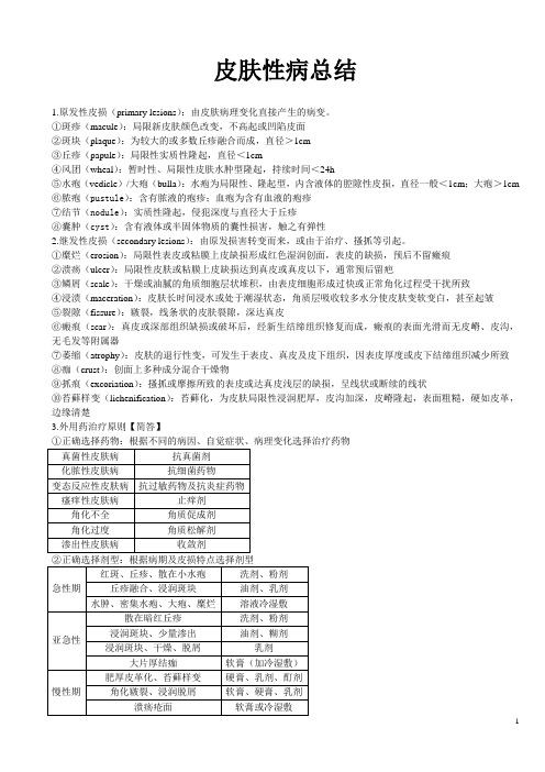 (word完整版)皮肤性病学_总结,推荐文档