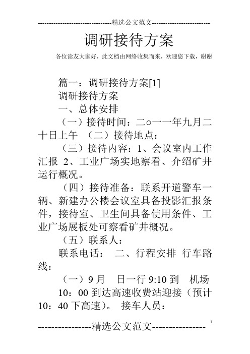 调研接待方案