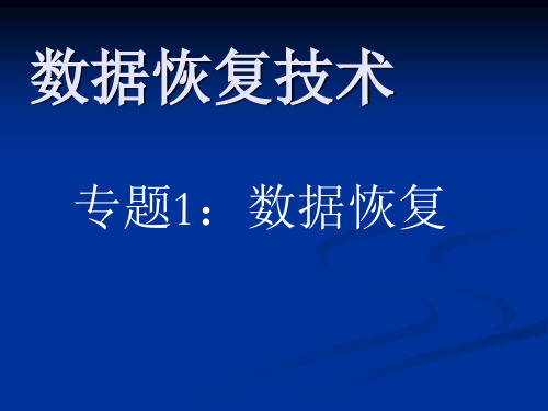 数据恢复技术详解ppt课件