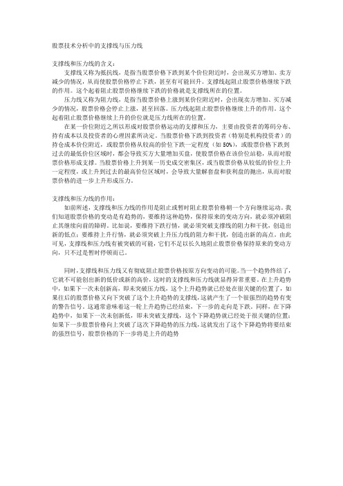 股票技术分析中的支撑线与压力线