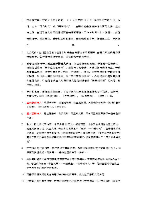 外国文学史复习郑克鲁