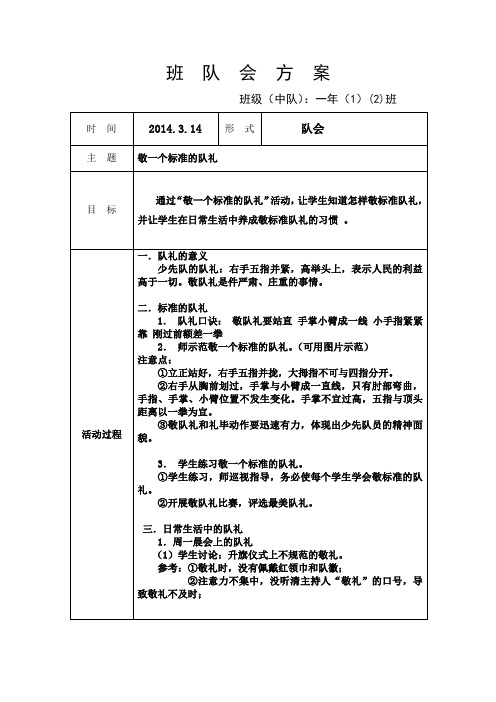 一年级第4周队会(敬队礼)