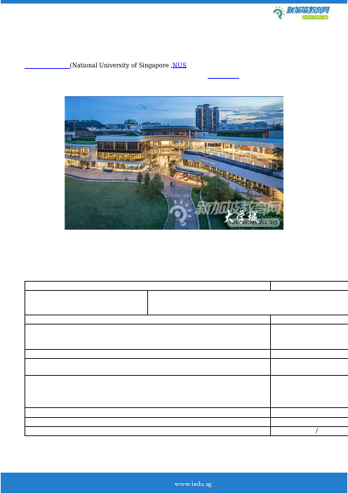 新加坡国立大学学院设置详情