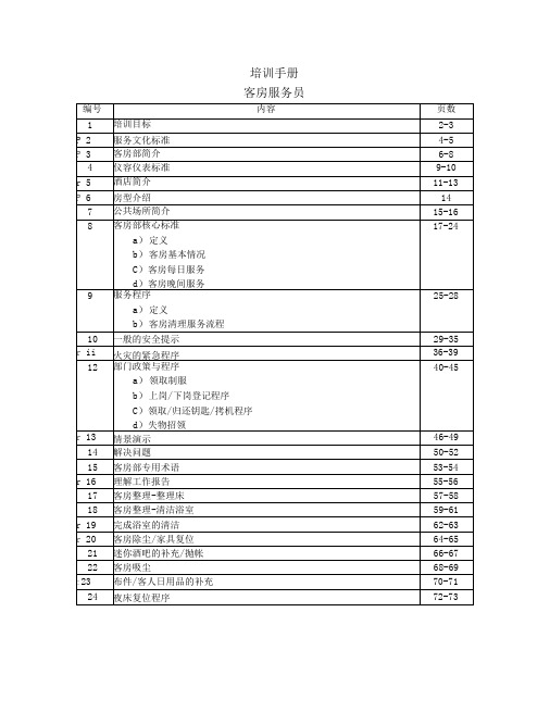 四季酒店培训手册