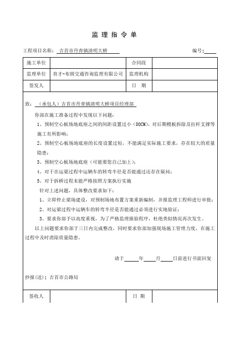 监理工作指令