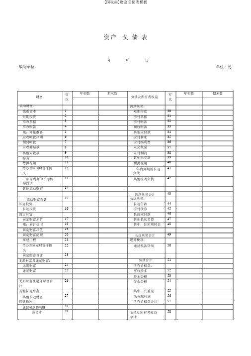[国税局]资产负债表模板