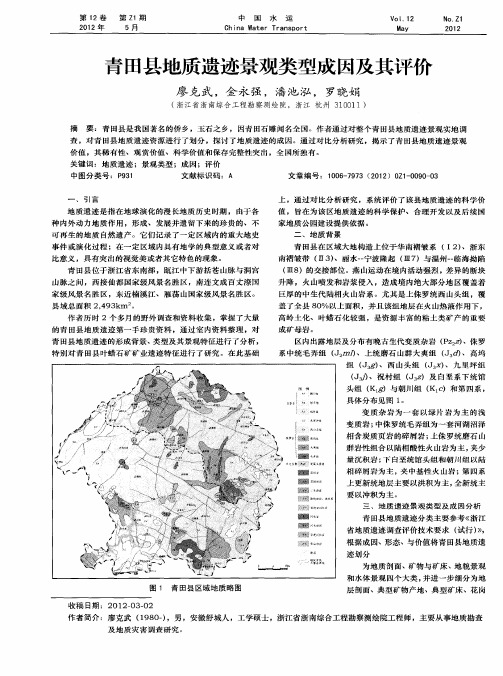 青田县地质遗迹景观类型成因及其评价