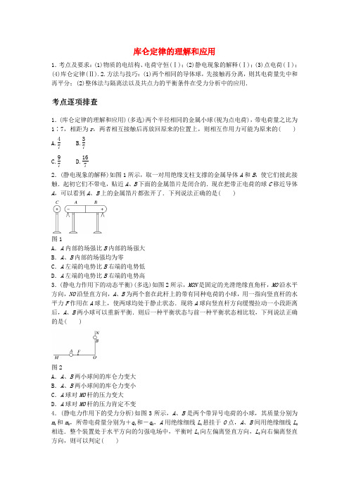 2017版高考物理一轮复习 第七章 微专题43 库仑定律的理解和应用