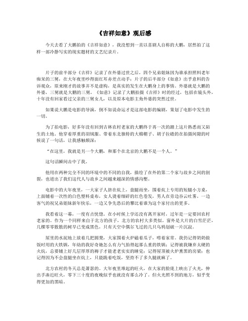 《吉祥如意》观后感
