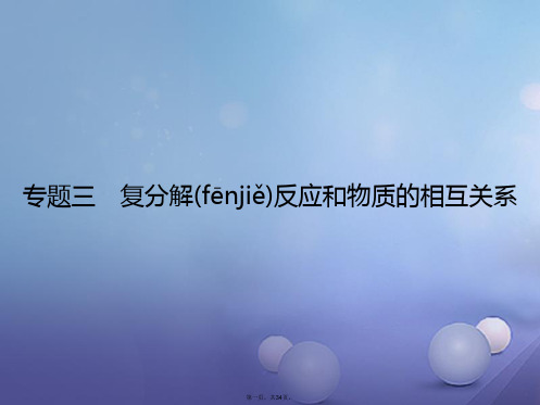 广东省汕尾市陆丰市中考化学第二模块专题突破专题三复分解反应和物质的相互关系复习课件
