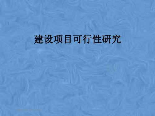 建设项目可行性研究