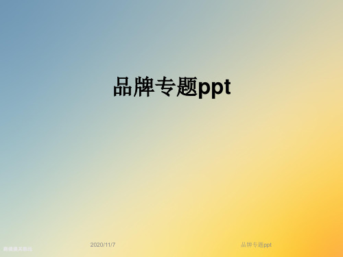 品牌专题ppt